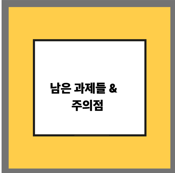 남은 과제들 & 주의점