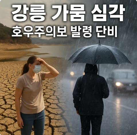 강릉 가뭄 심각 호우주의보 발령 단비