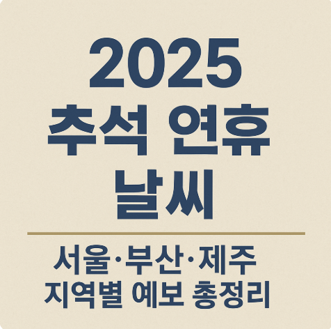 2025 추석 연휴 날씨 서울. 부산. 제주