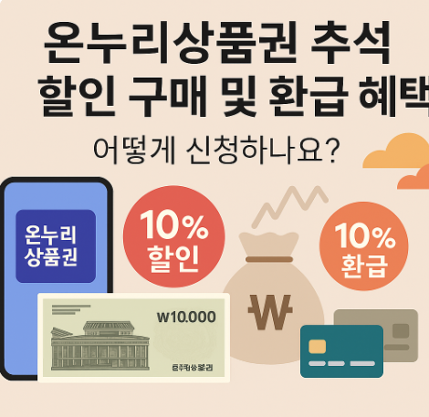 온누리상품권 추석 할인 구매 및 환급 혜택 어떻게 신청하나요?