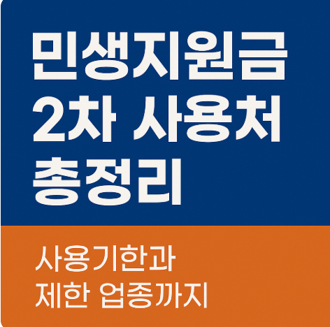민생지원금 2차 사용처 총정리 사용기한과 제한 업종까지