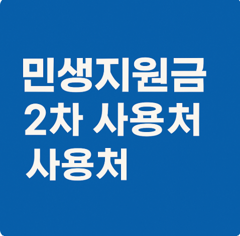 민생지원금 2차 사용처