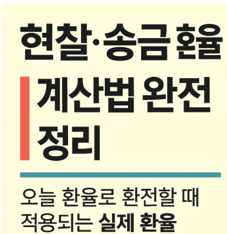 현찰·송금 환율 계산법 완전 정리 오늘 환율로 환전할 때 적용되는 실제 환율