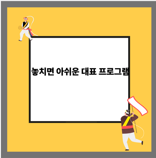 놓치면 아쉬운 대표 프로그램
