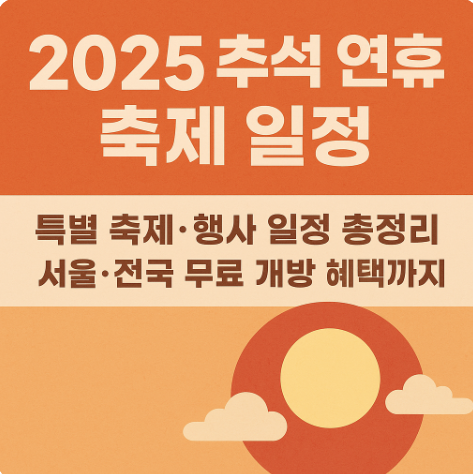 2025 추석 연휴 축제 일정 총정리|서울 불꽃축제·전국 무료 개방 혜택까지