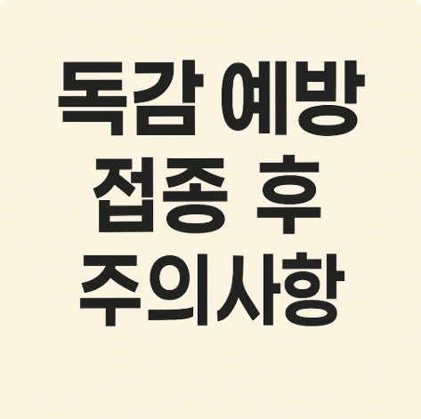 독감 예방 접종 후 주의사항