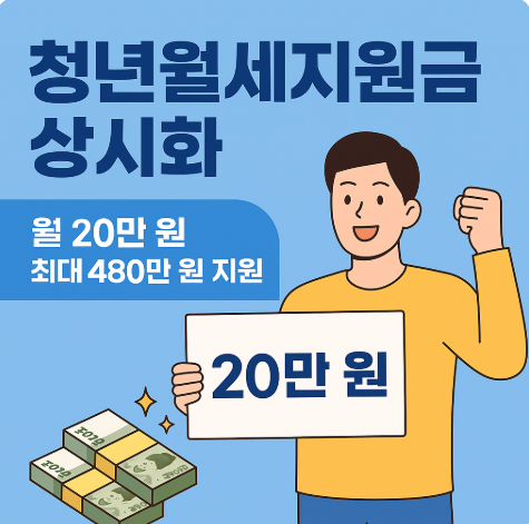청년월세지원금 상시화｜월 20만 원씩 24개월 총 480만 원 받는 법과 신청 꿀팁
