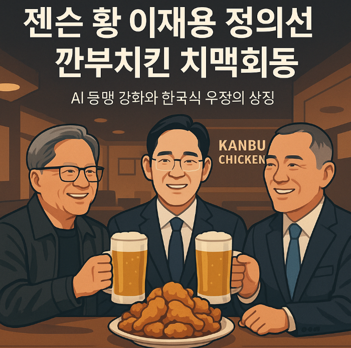 젠슨 황 이재용 정의선 깐부치킨 치맥회동 AI 동맹 강화와 한국식 우정의 상징