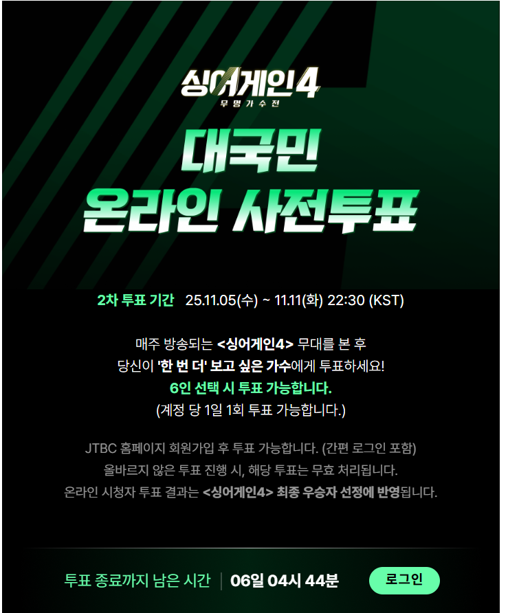 싱어게인4 2차 온라인 사전투표 시작｜참여 방법·기간·투표 링크 총정리