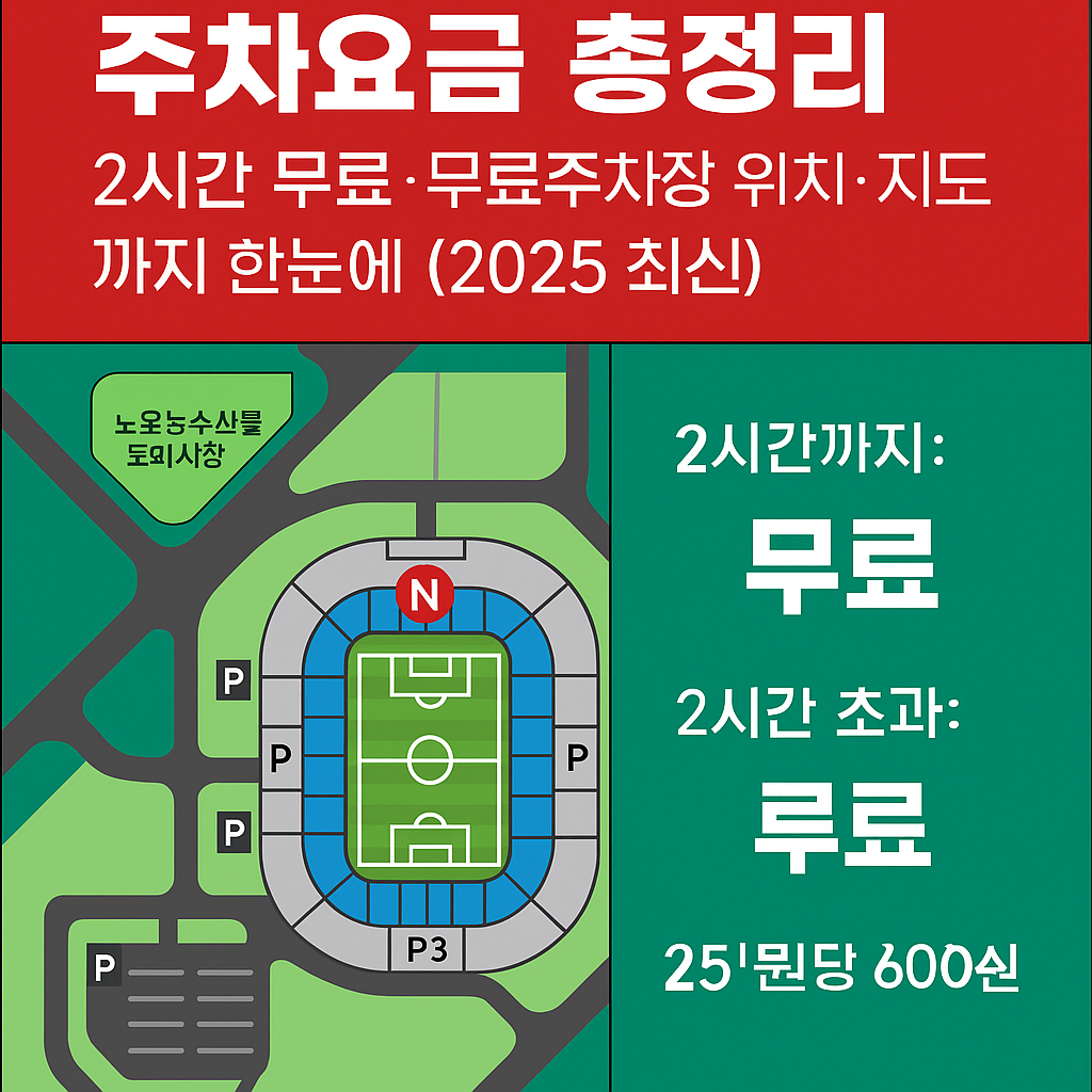대전월드컵경기장 주차요금 총정리|2시간 무료·무료주차장 위치·지도까지 한눈에 (2025 최신)