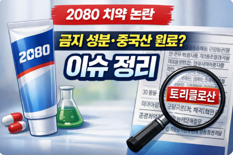 2080 치약 회수 논란 정리 트리클로산 위험성과 중국산 원료 이슈 한눈에