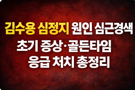 김수용 심근경색 심정지 원인 초기 증상·골든타임 응급 처치 총정리