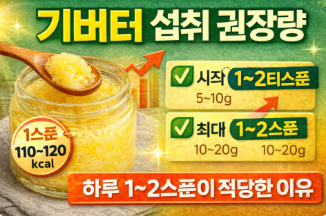 기버터 섭취 권장량 총정리 하루 1~2스푼이 적당한 이유